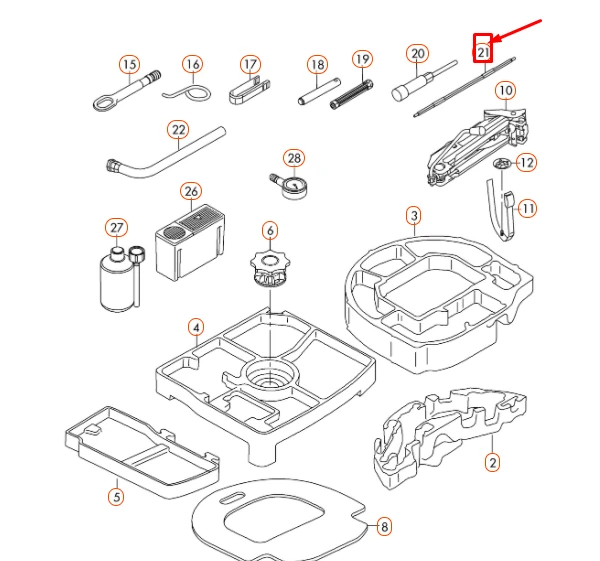 VAG Audi VW Torx T30 T25 keičiamų atsuktuvų bitų įrankis originalus 8J0012289
