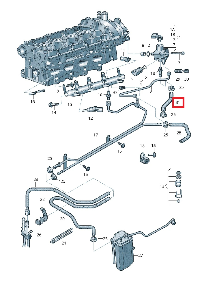 VAG "Audi" žarna originali 06F127511B