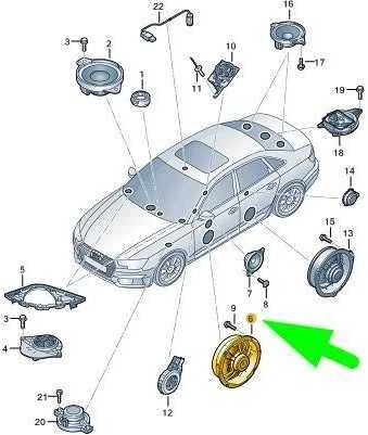 VAG "Audi" žemų dažnių garsiakalbis originalus 8W0035415A