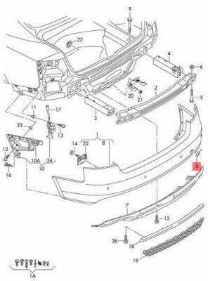 VAG Bamperio Vilkimo Kablio Ausies Dangtelio Dangtelis Audi A5 8T 2012-2016 Originalus 8T0807441CGRU