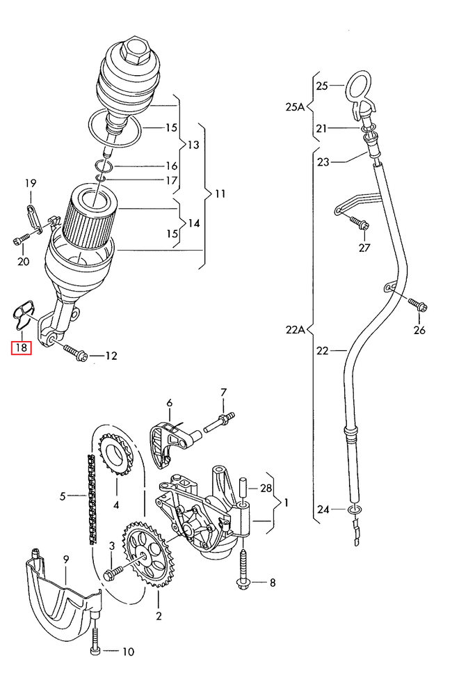 VAG Benzino Variklio Filtras Gamyklas Antstiklis Originalus 03D115359A