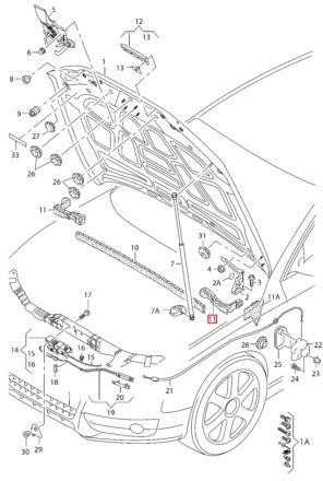 Vag Bonnet Seal Left Audi A5 S5 Coupe 2008 2011 Originalus 8T0823721
