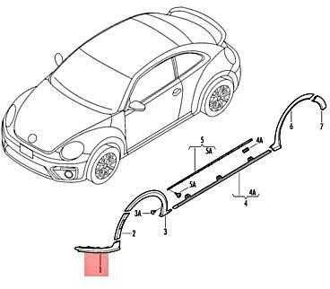 VAG Dangtis Dešinysis Apatinis Satino Juodos Spalvos Volkswagen Beetle 2012 2017 Originalus 5C58538969B9