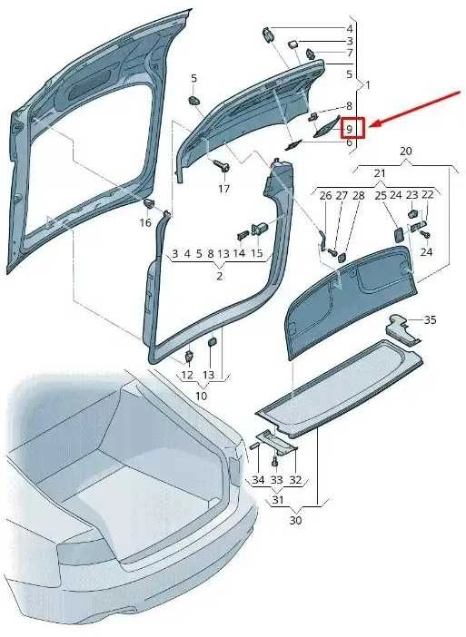 VAG Dešinė Galinė Šviesa Danga Juoda Audi A5 S5 2008 2017 Originalus 8T88676584PK