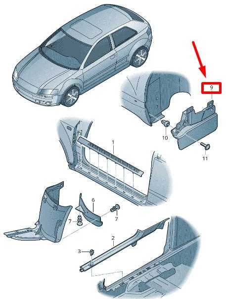 VAG Dešinės Rato Spoilerio Lūpos Audi A3 S3 2004 2013 Originalus 8P0853834C