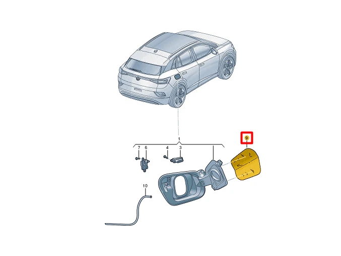 Vag Drive Motor Baterija Pack Charging Port Cap Volkswagen Id4 Id5 2021 Originalus 11A809909GRU