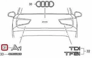 Vag Emblema Audi A1 2011 2017 Originalus 8X08537412ZZ