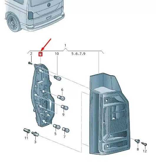 VAG Galinio Dešiniojo Šviesos Laido Turėklas Volkswagen Camper SG T6 2016-2019 Originalus 7E0945258A