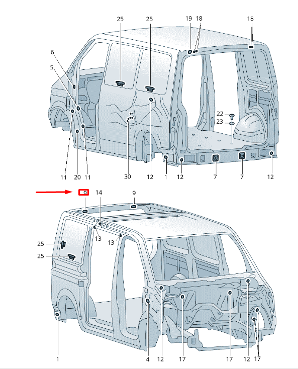 Vag Galinio Kuno Bungas Volkswagen T5 T6 7H0817064AY20 Originalus
