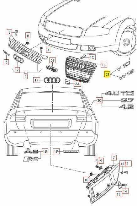 VAG Genuine Chrome W12 Inskripcija AUDI A8 S8 quattro 4E2 4E8 4H2 4E08536012ZZ
