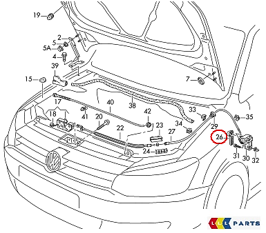 VAG Grip užrakto kabeliui satino juodos spalvos 3C2823533 B41 3C28235339B9 3C282353382V