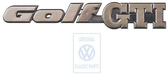 VAG Inscription Juodas Satin Chrome Special VW Golf Jetta II 1983 1992 Originalus 191853687NGX2