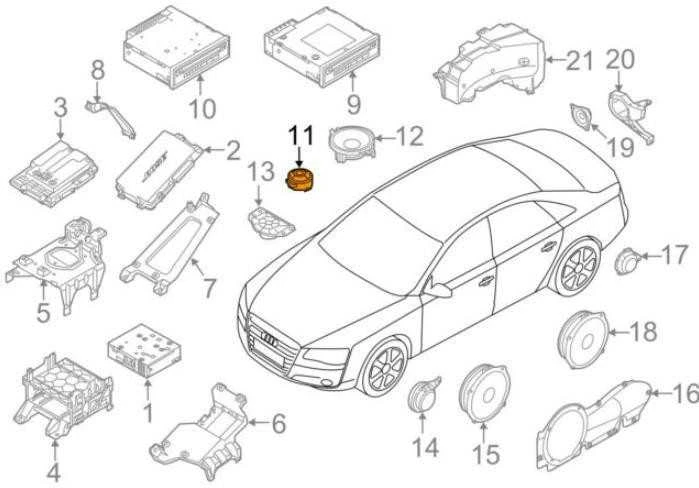 Vag Kalbėtojas Audi A7 C7 3.0 TDI A6 Quattro Originalus 4G0035397