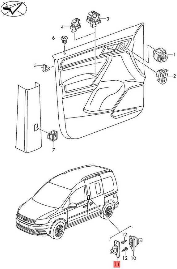 Vag Kontaktinė Plokštė Volkswagen Caddy 2011 2015 2016 Originalus 2K5907496