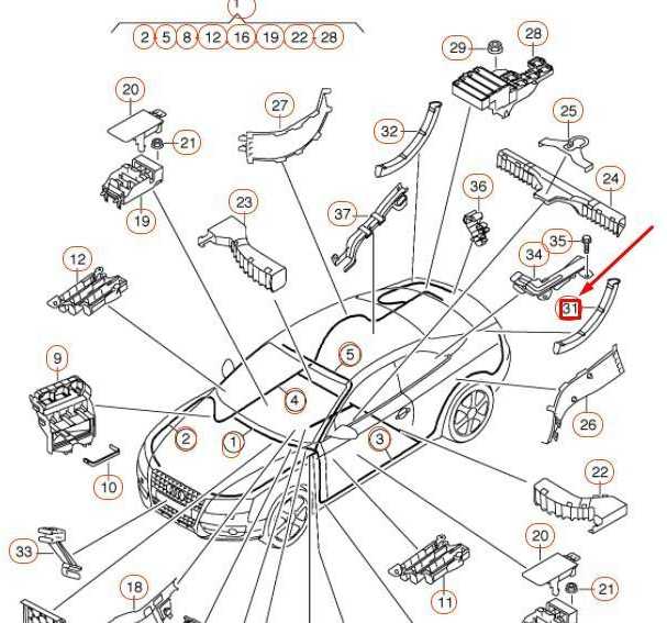 Vag Kreipiančioji Detalė Dangčio Vyris Audi A4 Avant 2008 2015 Originalus 8K5971821AB01C