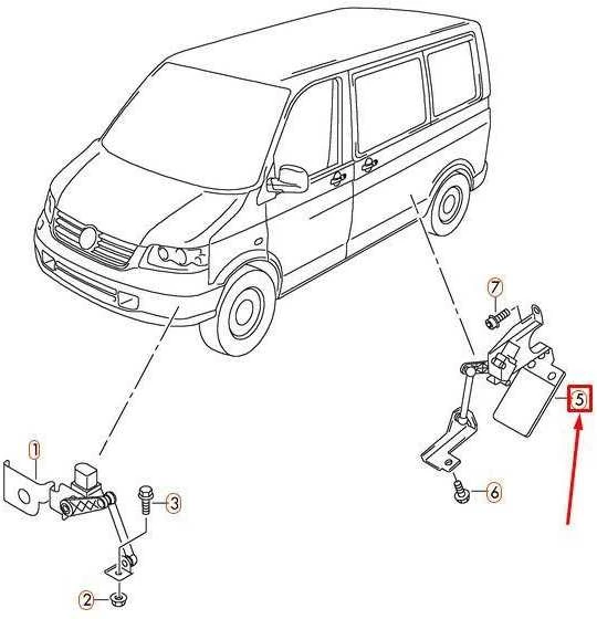 Vag Lygio Jutiklis Su Stulpeliais Gale Os Gale Volkswagen Transporter Kombi 2016 Originalus 7E0941274