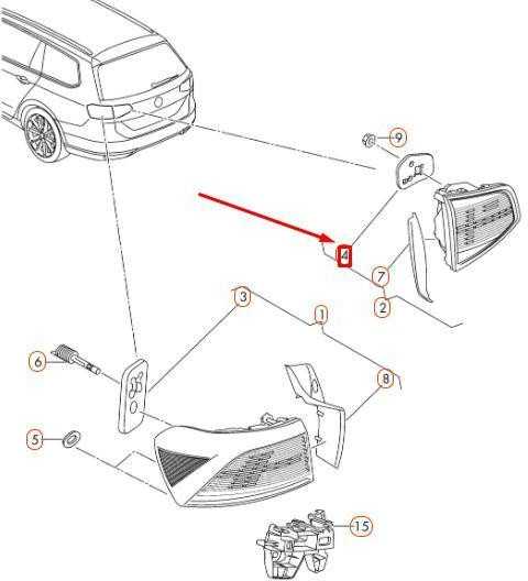 VAG NAUJA OEM VW PASSAT VARIANT B8 GALINĖS VIDINĖS ŽIBINTŲ ANTSPAUDAS 3G9945395 ORIGINALI