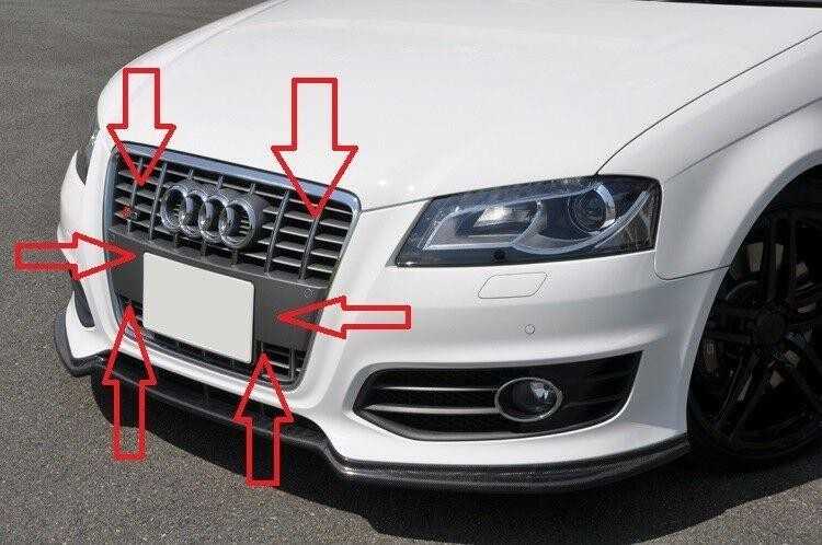 VAG Naujas originalus Audi A3 09-10 priekinis bamperis akmens pilkos spalvos grotelių komplektas 8P0853651P1QP