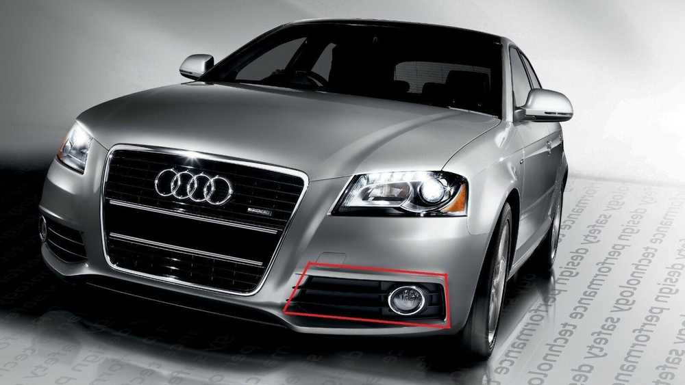 VAG Naujas originalus AUDI A3/S3 (09-13) priekinis bamperis kairysis rūko žibinto groteles OEM
