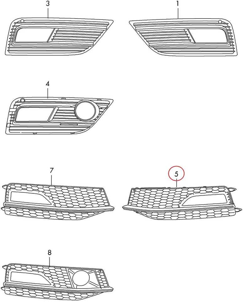 VAG Naujas originalus AUDI A4 S LINE apatinis buferio grotelių rūko žibinto apdaila kairė 8K0807681N01C
