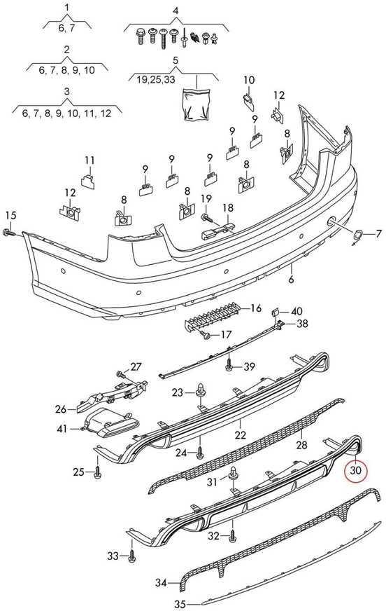 VAG Naujas originalus AUDI A6 S6 juodas galinis platininio pilko bamperio spoileris 4G0807521M1RR OEM