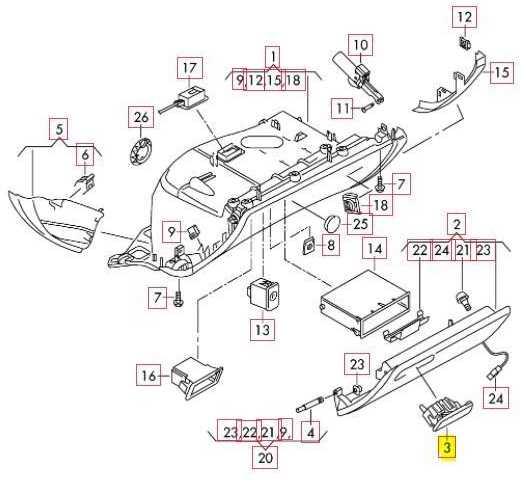 VAG Naujas originalus AUDI A6/S6/RS6 A7/RS7 LHD vidinis pirštinės dėžutės užrakto rankenėlė OEM