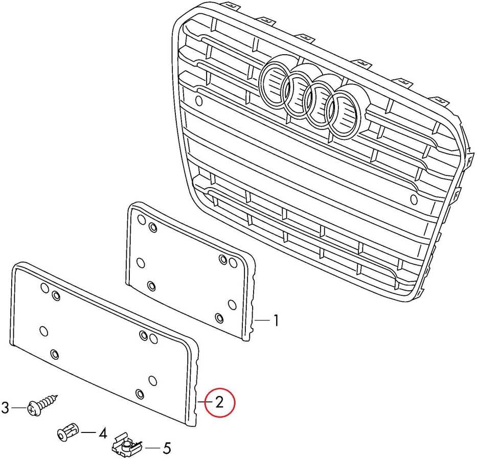 VAG Naujas originalus AUDI Q5 8R platininės pilkos spalvos bamperio numerio laikiklis 8R0807285Q1RR