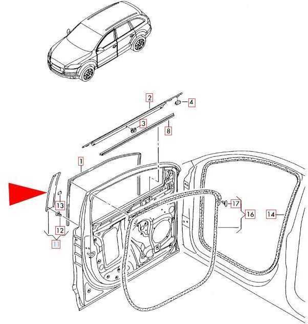 VAG NAUJAS ORIGINALUS AUDI Q7 07-16 DEŠINIS PRIEKINIS DURŲ B-STULPAS APDALE GLOSS Juodas