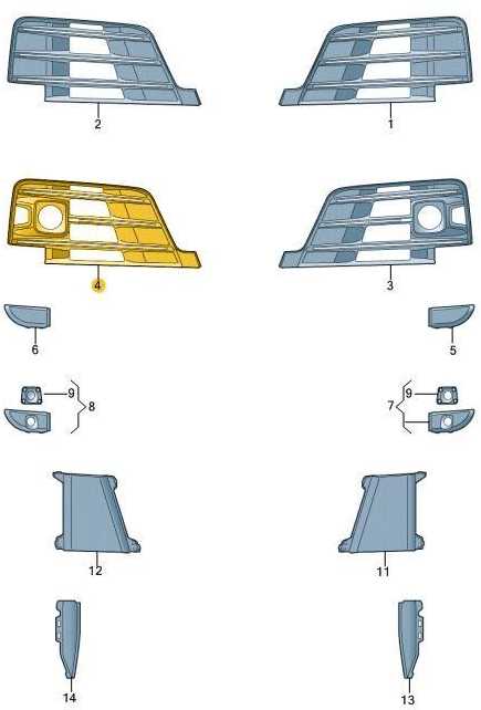 VAG NAUJAS ORIGINALUS AUDI Q7 PRIEKINIS BUFERIS DEŠINIS O/S APATINIS ORA GIDAS GROTELĖ 4M0807682EGXE