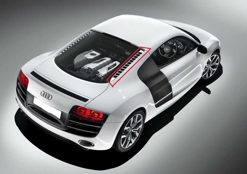 VAG Naujas originalus AUDI R8 V8 (07-15) galinės variklio skyriaus dangtis dešinysis groteles 420827950B3FZ