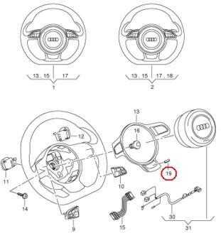 VAG Naujas originalus Audi RS3 vairo ženklo emblema 8W0419685G OEM