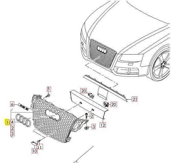VAG Naujas originalus Audi RS5 priekinis bamperio centrinis groteles aliuminis matinė 8T0853651JMOJ OEM