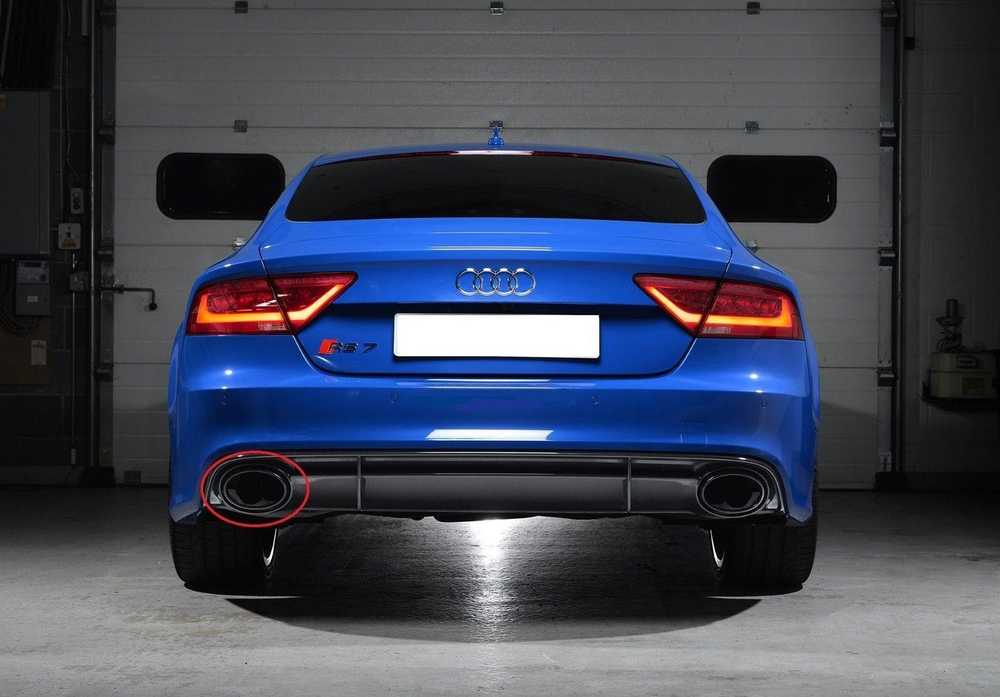 VAG Naujas originalus AUDI RS7 (14-17) galinis kairysis juodas chromuotas išmetimo antgalis 4G8253823A