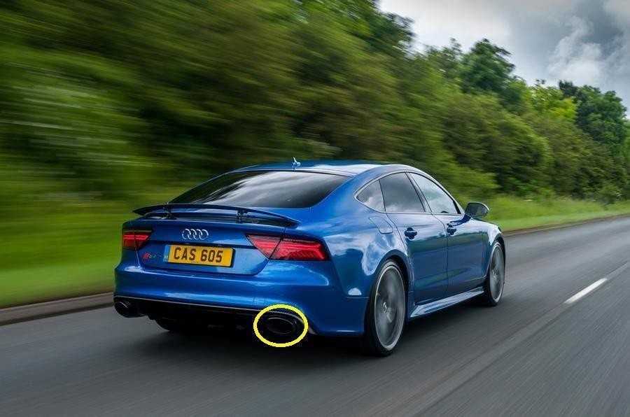 VAG Naujas originalus AUDI RS7 (14-17) galinis dešinysis juodas chromo išmetimo antgalis 4G8253824A
