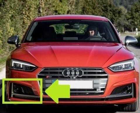 VAG NAUJAS ORIGINALUS AUDI S5 2017-2018 PRIEKINIS BAMPERIS DEŠINIS RŪKO GROTELĖ 8W6807682L RU6