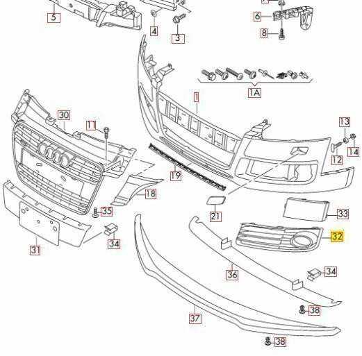 VAG Naujas originalus AUDI TT/TTS priekinis bamperis N/S kairysis rūko žibinto groteles 8J0807681J3FZ OEM