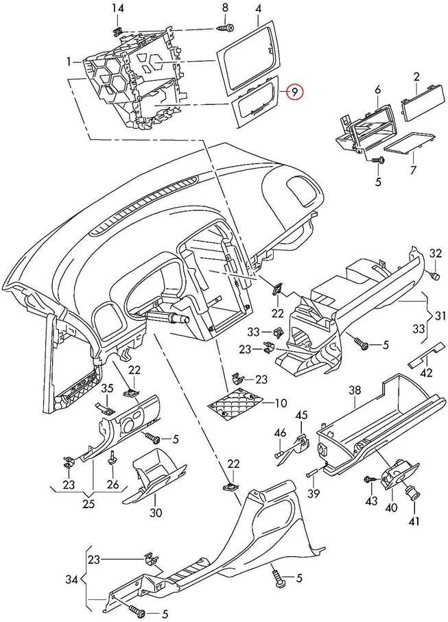 VAG Naujas originalus VOLKSWAGEN GOLF CABRIO ekranas apdaila - juoda 5K0858069M1QB OEM