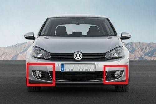 VAG Naujas originalus Volkswagen Golf Mk6 priekinis kairysis dešinysis bamperio rūko grotelių + apdailos rinkinys OEM