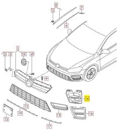 VAG Naujas originalus VOLKSWAGEN GOLF priekinis dešinysis grotelių uždarymo elementas 5G0853950D9B9 OEM