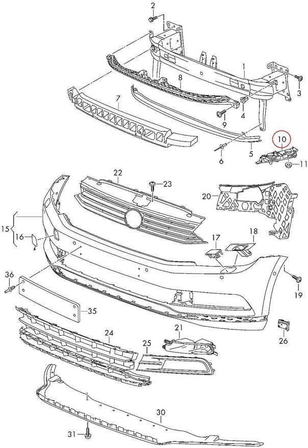 VAG Naujas originalus Volkswagen Passat B8 priekinis bamperio kairysis laikiklis 3G0807049 2015 OEM