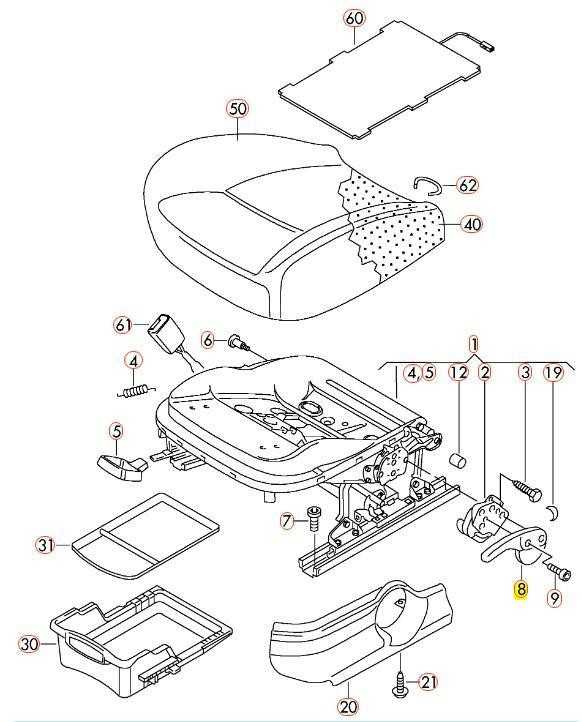 VAG Naujas originalus VW AMAROK (10-16) priekinis dešinės pusės rankenėlė sėdynės aukščio reguliavimui