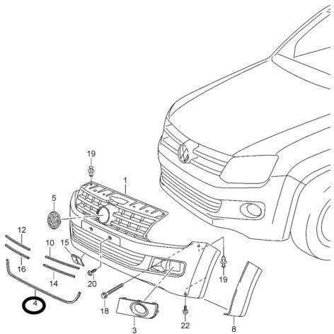 VAG NAUJAS ORIGINALUS VW AMAROK 13-16 PRIEKINIS BUFERIS CENTRINIS APATINIS GROTELIŲ APDAILOS CHROMAS