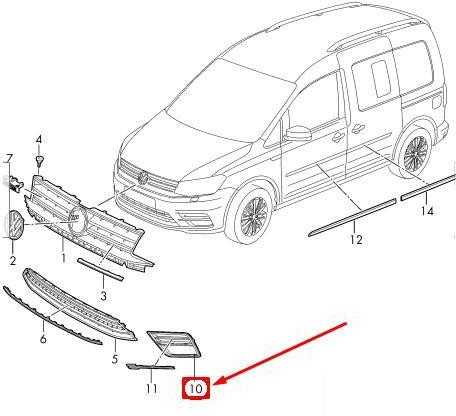 VAG NAUJAS ORIGINALUS VW CADDY 15-17 PRIEKINIS BUFERIS K/S KAIRĖS APATINĖS RŪKO GROTELĖS 2K5853665F 9B9
