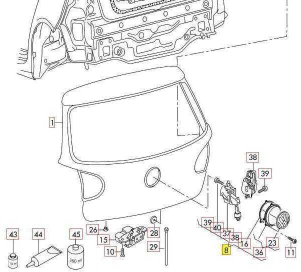 VAG Naujas originalus VW GOLF (12-13) galinės bagažinės ženklelis atbulinės eigos kameros mechanizmas OEM