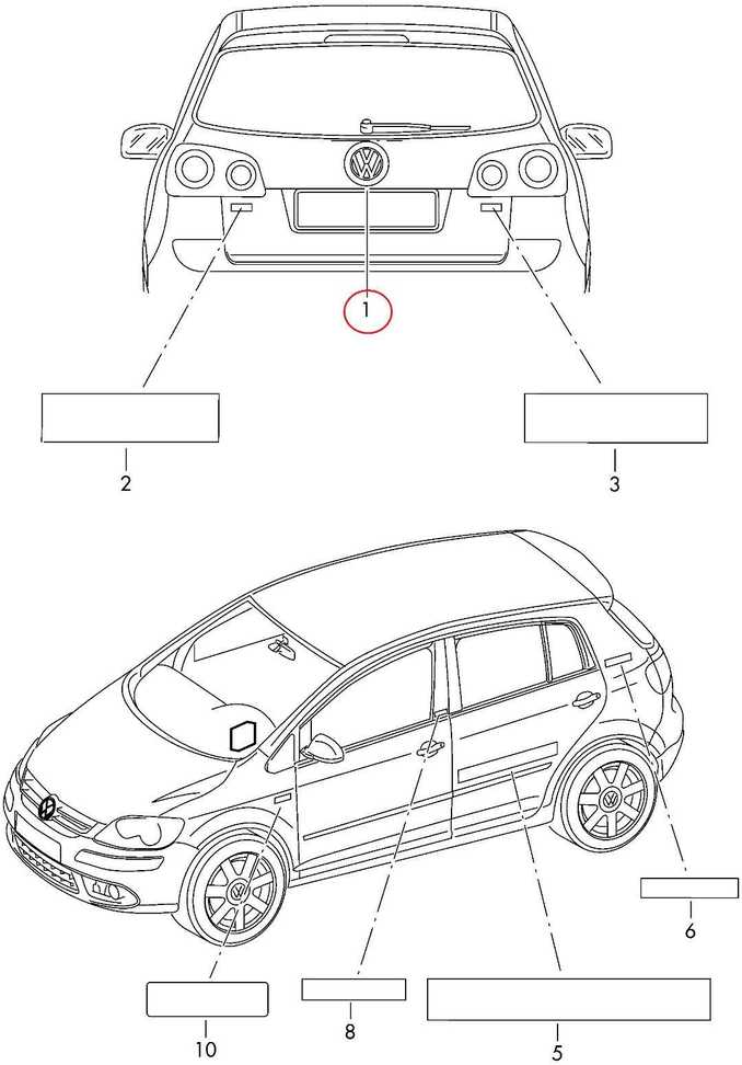 VAG NAUJAS ORIGINALUS VW GOLF PLUS 05-14 GALINIS BAGAŽINĖS CENTRO LOGOTIPAS ŽENKLAS 5M0853630D