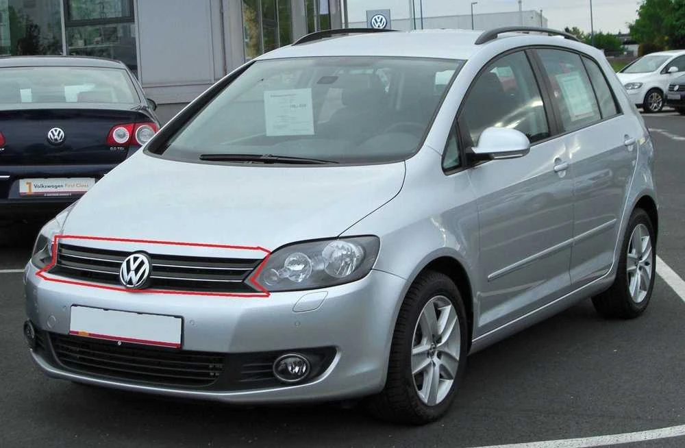 VAG Naujas originalus VW GOLF PLUS (09-14) priekinis bamperis radiatoriaus grotelės 5M0853653L 9B9 OEM