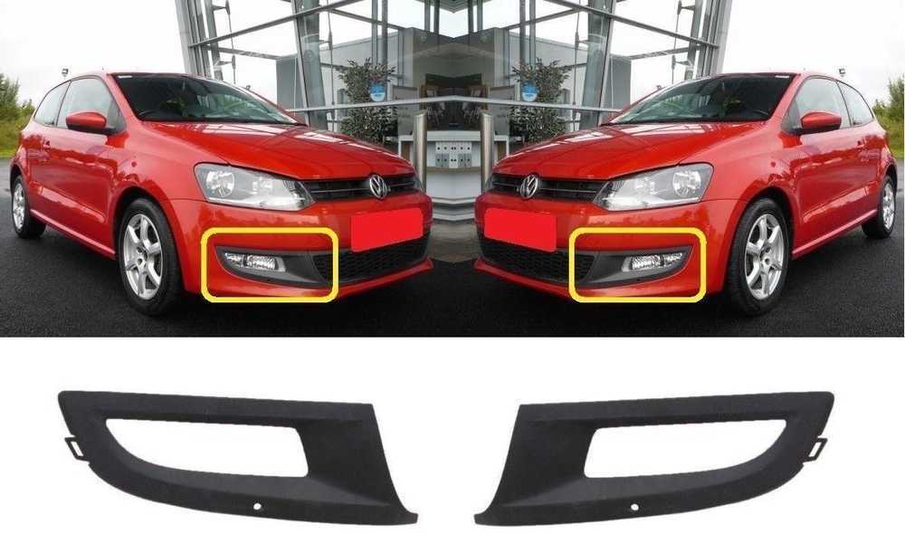 VAG NAUJAS ORIGINALUS VW POLO 10-14 PRIEKINIS BUFERIS KAIRĖS PUSĖS DIENOS ŠVIESOS APDAILA 6R0853665D 9B9