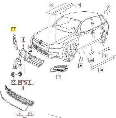 VAG NAUJAS ORIGINALUS VW POLO 10-14 PRIEKINIS BUFERIS DEŠINĖS PUSĖS GROTELIŲ APDAILA JUODA 6R0853666C 9B9