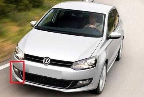VAG NAUJAS ORIGINALUS VW POLO 10-14 PRIEKINIS BUFERIS DEŠINĖS PUSĖS DIENOS ŠVIESOS APDAILA 6R0853666D 9B9