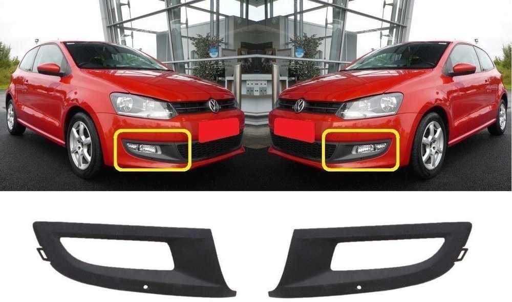 VAG NAUJAS ORIGINALUS VW POLO 10-14 PRIEKINIS BUFERIS KAIRĖS PUSĖS DIENOS ŠVIESOS APDAILA 6R0853665D 9B9